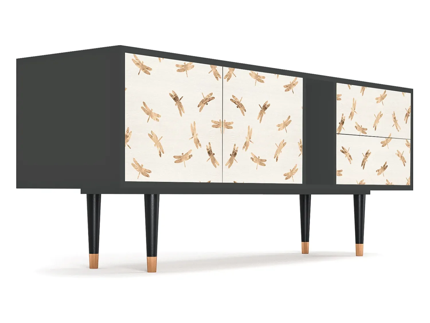 Mueble de TV - 170х69х48 cm - T1 - Nude Dragonflies, Antracite^ Móvel De Tv