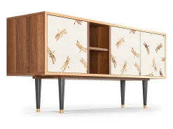 Móvel De Tv| Mueble de TV - 150х69х41 cm - T5 - Nude Dragonflies, Nogueira Castanho