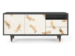 Mueble de TV - 125х56х41 cm - T7 - Nude Dragonflies, Antracite^ Móvel De Tv
