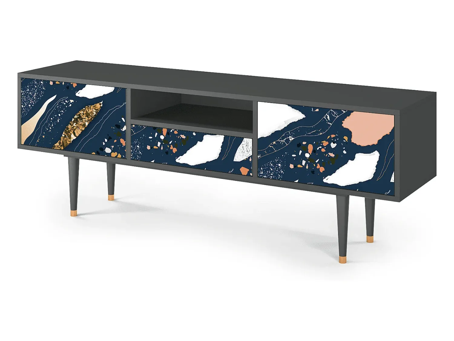 Mueble de TV - 170х59х41 cm - T6 - Nude Iceberg, Antracite^ Móvel De Tv