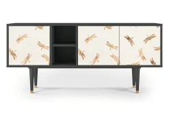 Móvel De Tv* Mueble de TV - 150х69х41 cm - T5 - Nude Dragonflies, Antracite Cinza antracite