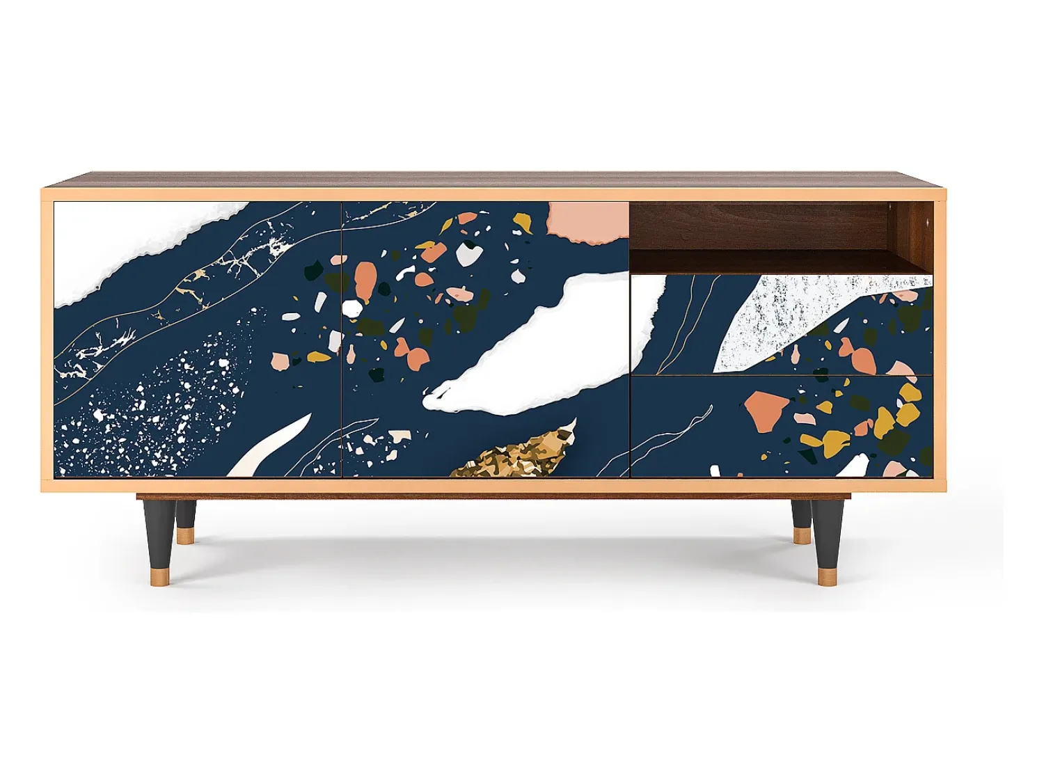 Mueble de TV - 125х56х41 cm - T7 - Nude Iceberg, Nogueira^ Móvel De Tv
