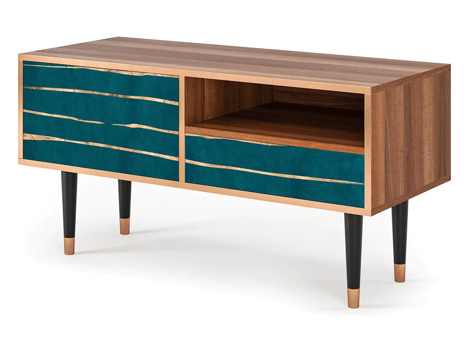 Móvel De Tv| Mueble de TV - 115х59х48 cm - T3 - Ocean Drive, Nogueira Castanho