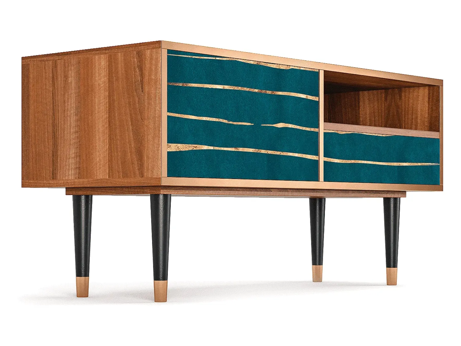 Móvel De Tv| Mueble de TV - 115х59х48 cm - T3 - Ocean Drive, Nogueira Castanho