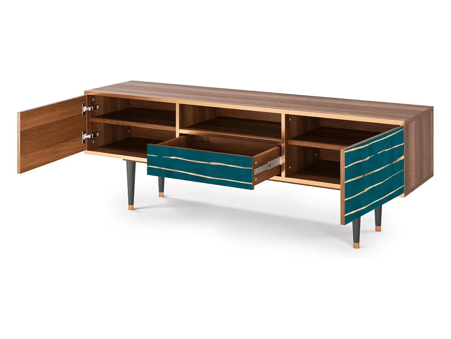 Mueble de TV - 170х59х41 cm - T6 - Ocean Drive, Nogueira^ Móvel De Tv