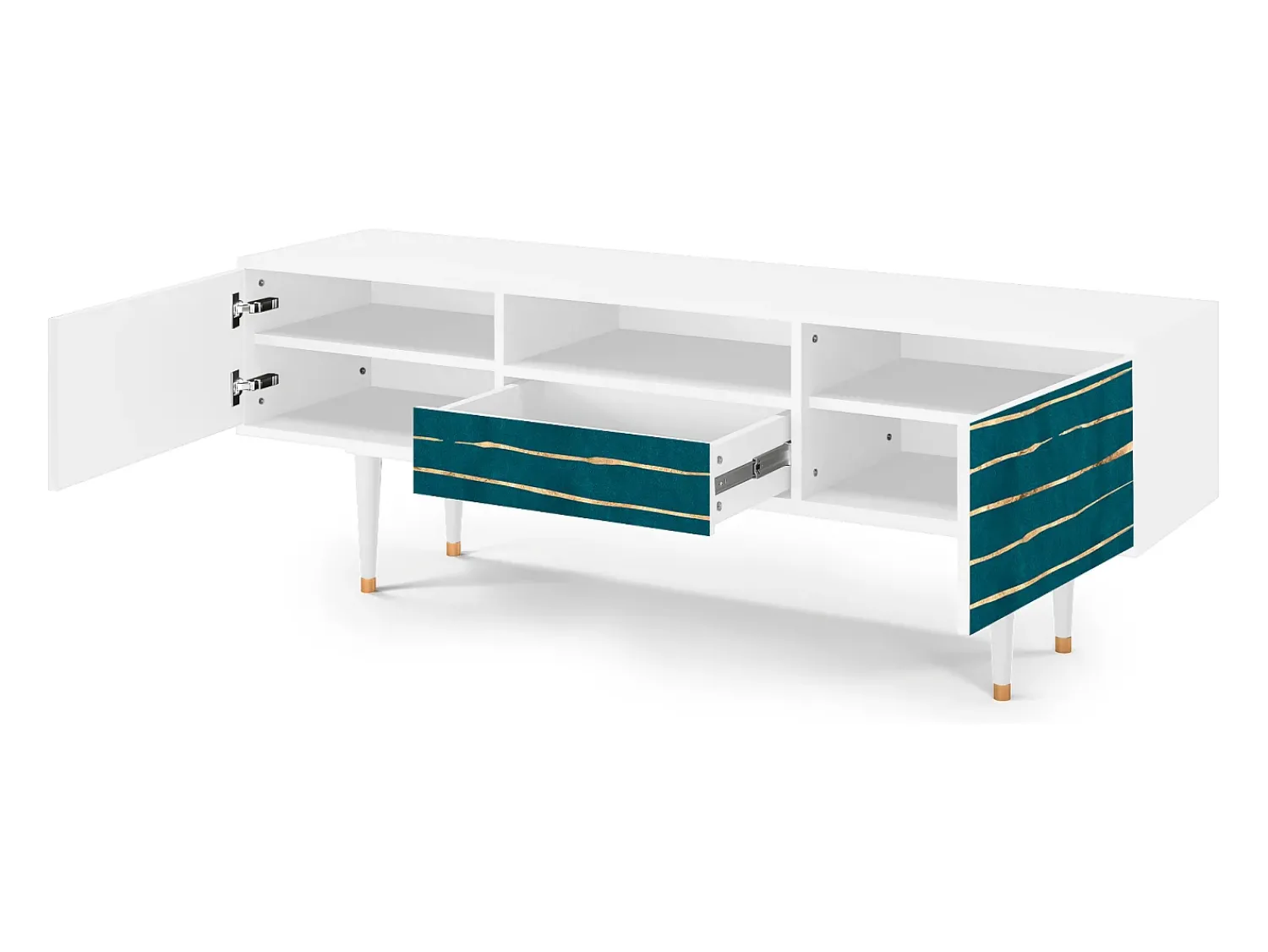 Mueble de TV - 170х59х41 cm - T6 - Ocean Drive, Branco Bege