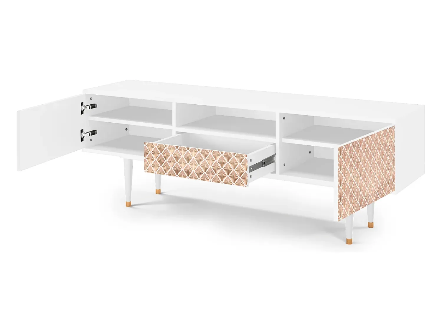 Mueble de TV - 170х59х41 cm - T6 - Pastel Sunrise, Branco^ Móvel De Tv