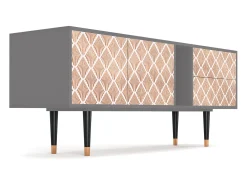 Móvel De Tv* Mueble de TV - 170х69х48 cm - T1 - Pastel Sunrise, Cinza Cinzento