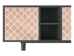 New Mueble de TV - 150х69х41 cm - T5 - Pastel Sunrise, Antracite Cinza antracite