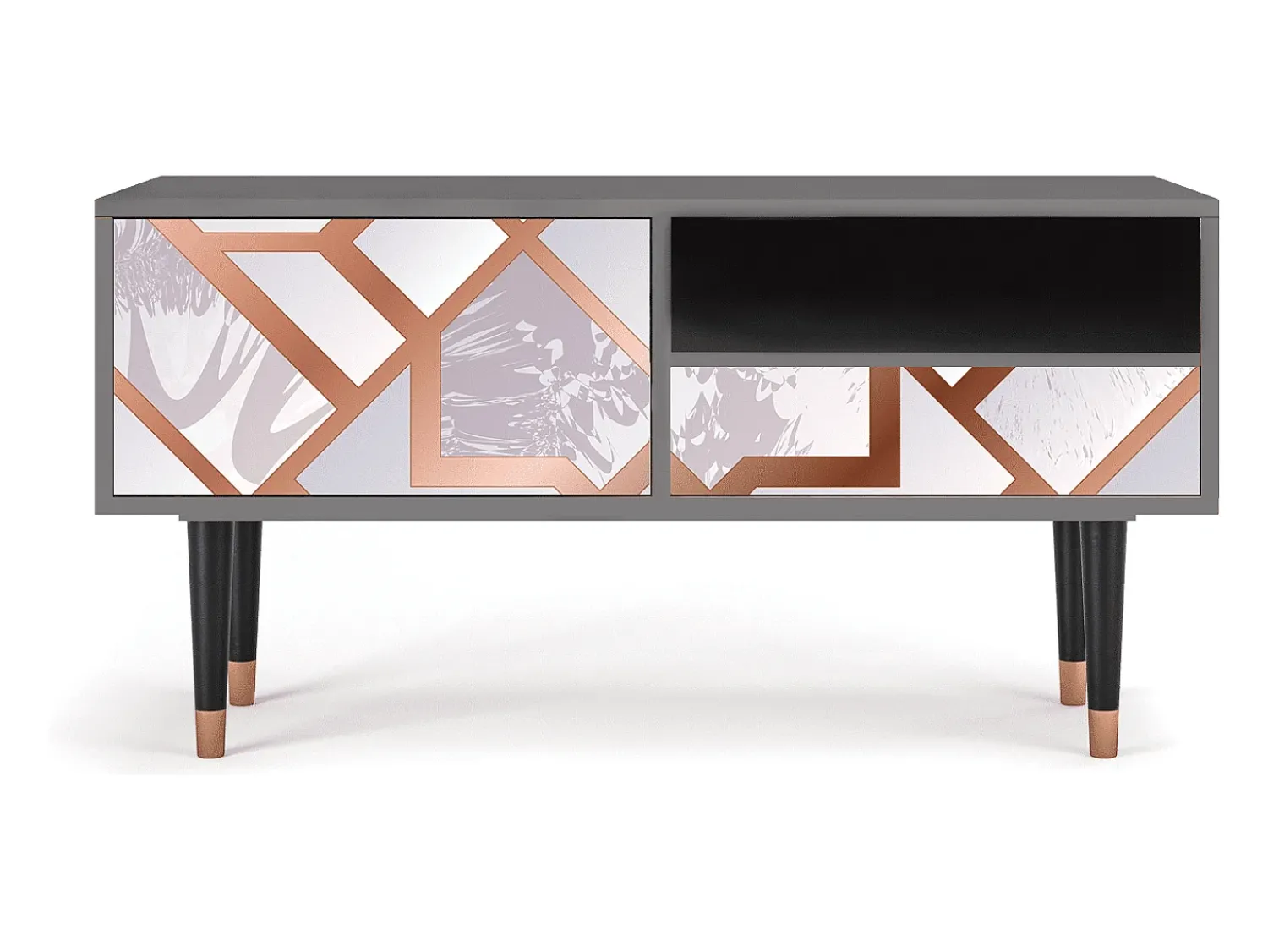 Móvel De Tv* Mueble de TV - 115х59х48 cm - T3 - Pastel Fairytale, Cinza Cinzento