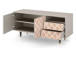 Móvel De Tv| Mueble de TV - 125х56х41 cm - T7 - Pastel Sunrise, Areia Bege