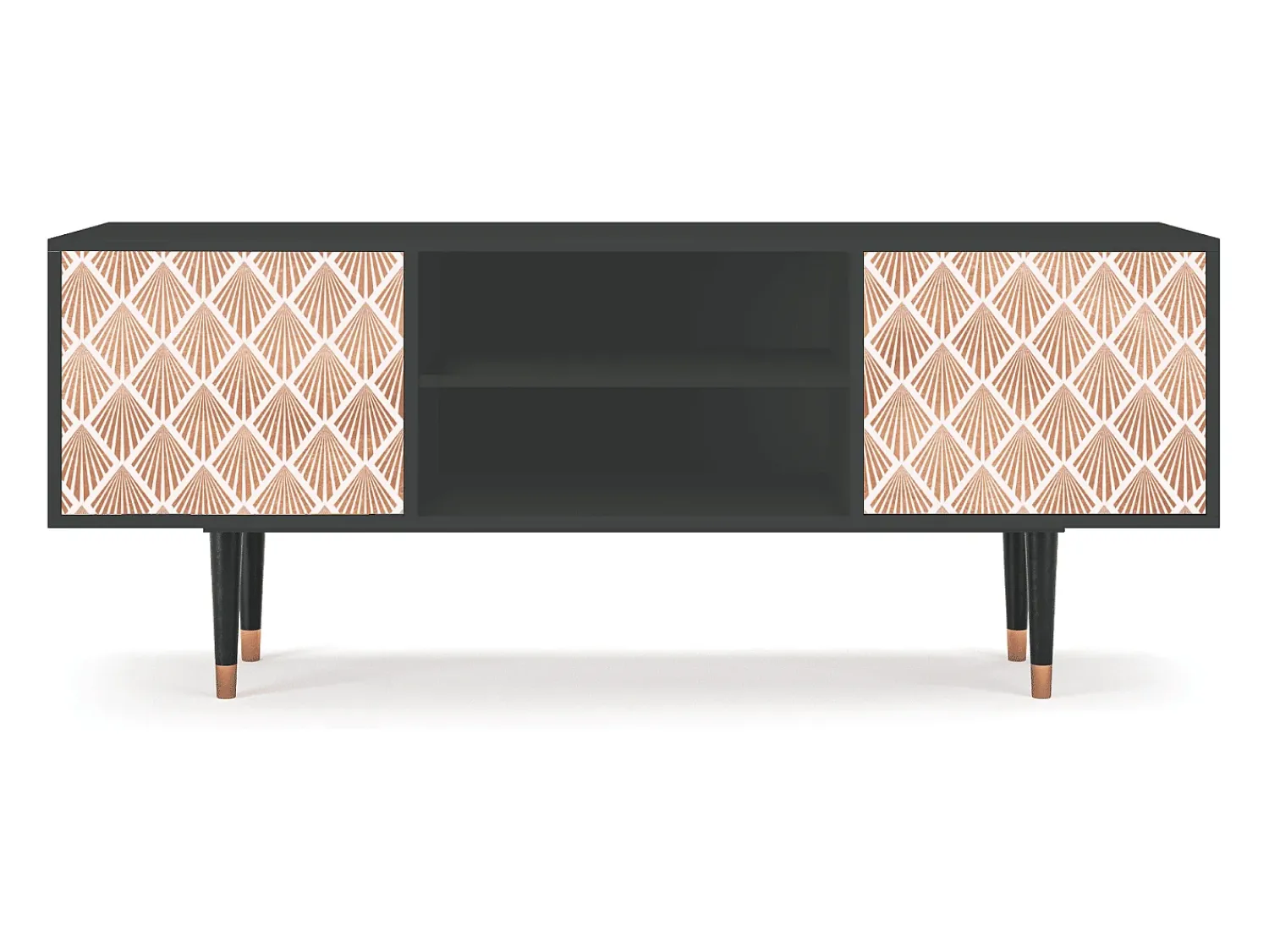 Móvel De Tv| Mueble de TV - 170х69х48 cm - T2 - Pastel Sunrise, Antracite Cinza antracite
