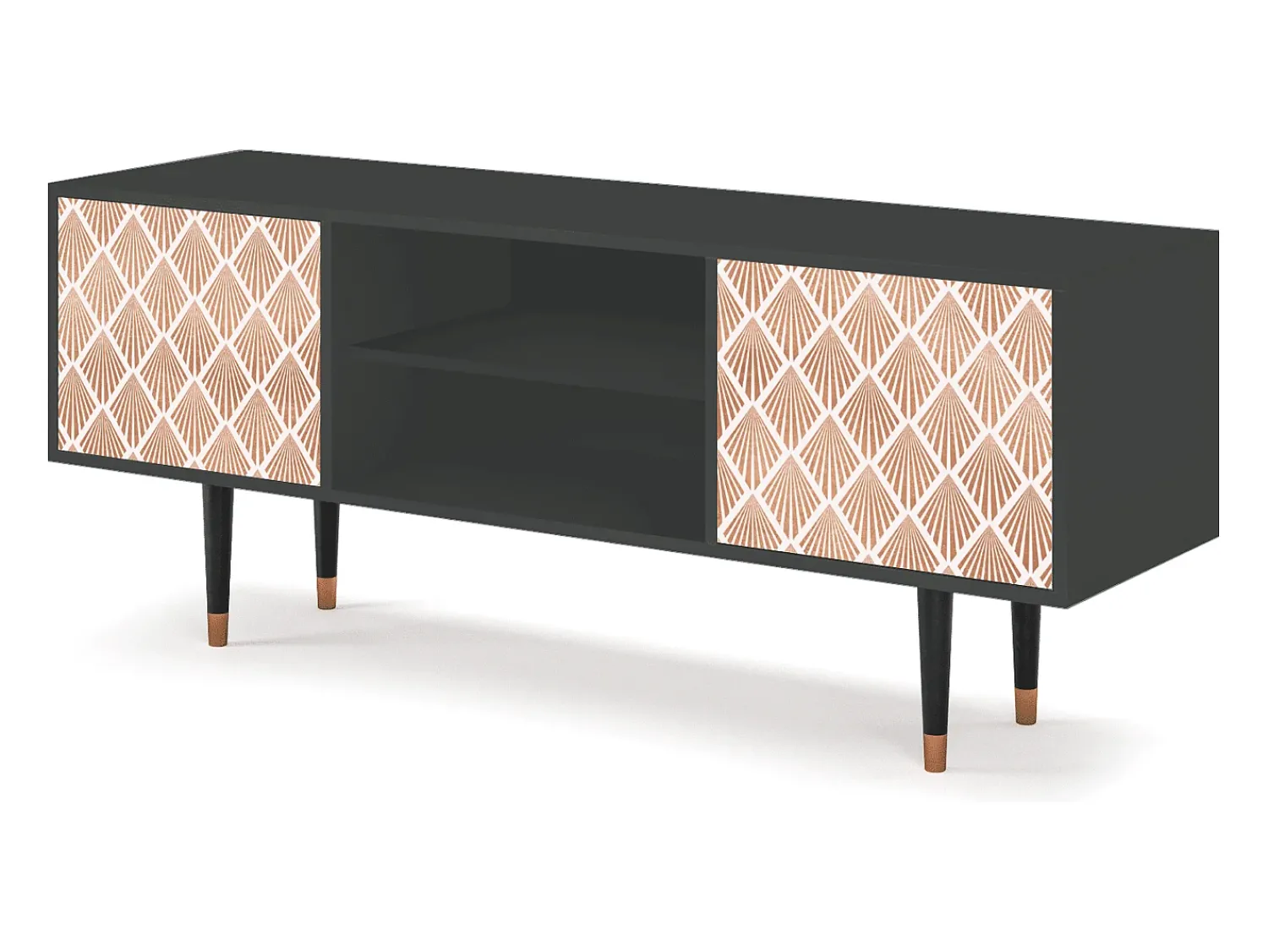 Móvel De Tv| Mueble de TV - 170х69х48 cm - T2 - Pastel Sunrise, Antracite Cinza antracite