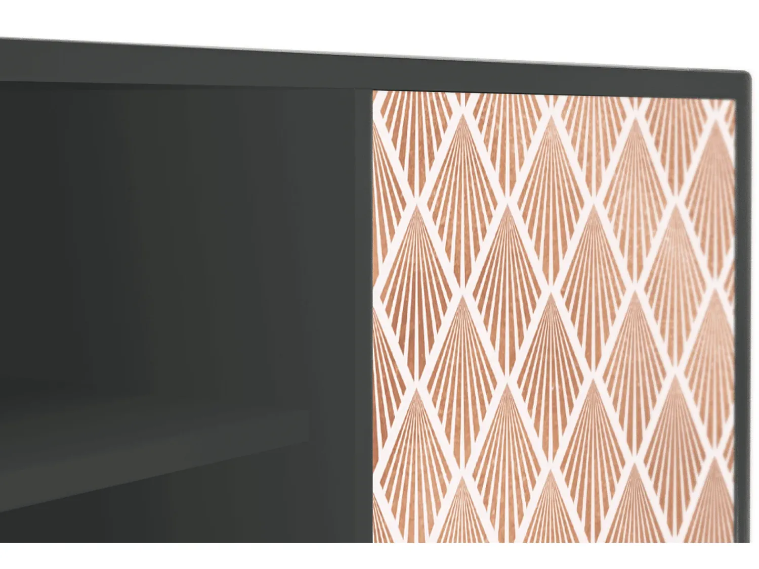 Móvel De Tv| Mueble de TV - 170х69х48 cm - T2 - Pastel Sunrise, Antracite Cinza antracite