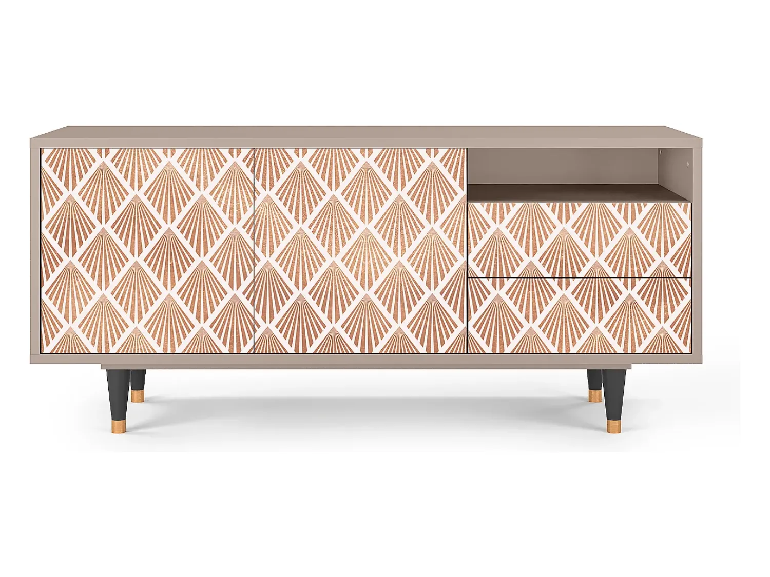 Clearance Mueble de TV - 125х56х41 cm - T7 - Pastel Sunrise, Latte Bege