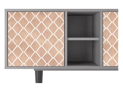 Móvel De Tv| Mueble de TV - 150х69х41 cm - T5 - Pastel Sunrise, Cinza Cinzento