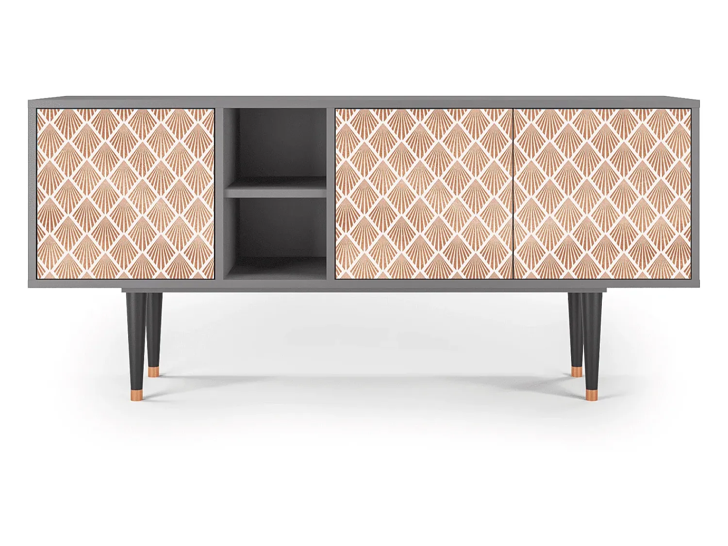 Móvel De Tv| Mueble de TV - 150х69х41 cm - T5 - Pastel Sunrise, Cinza Cinzento