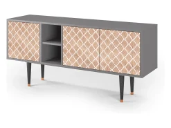 Móvel De Tv| Mueble de TV - 150х69х41 cm - T5 - Pastel Sunrise, Cinza Cinzento