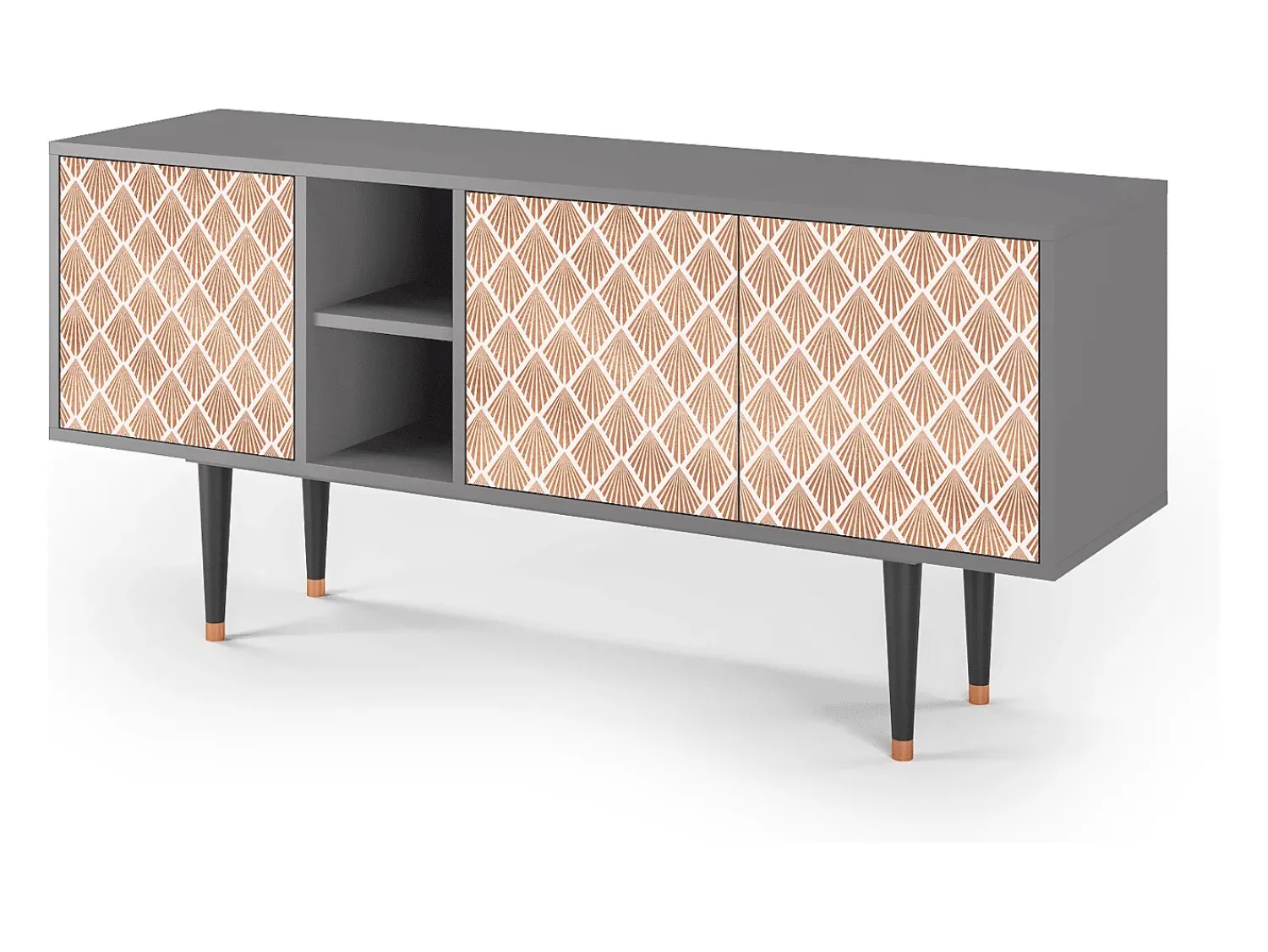Móvel De Tv| Mueble de TV - 150х69х41 cm - T5 - Pastel Sunrise, Cinza Cinzento