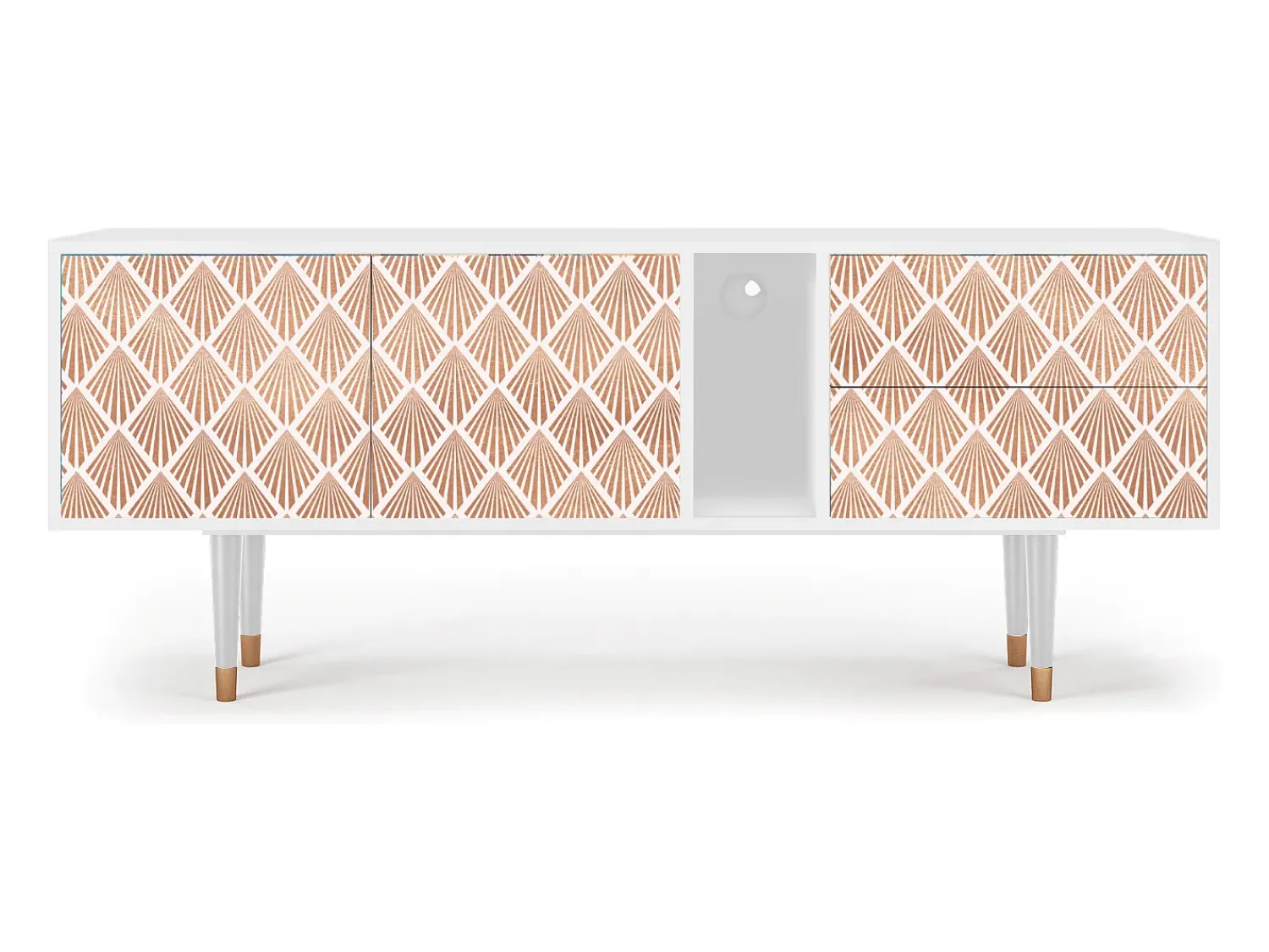 Móvel De Tv| Mueble de TV - 170х69х48 cm - T1 - Pastel Sunrise, Branco Bege
