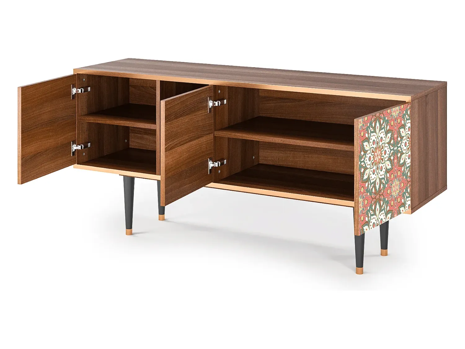 Móvel De Tv| Mueble de TV - 150х69х41 cm - T5 - Peach Grove, Nogueira Castanho