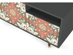 Móvel De Tv| Mueble de TV - 125х56х41 cm - T7 - Peach Grove, Antracite Cinza antracite
