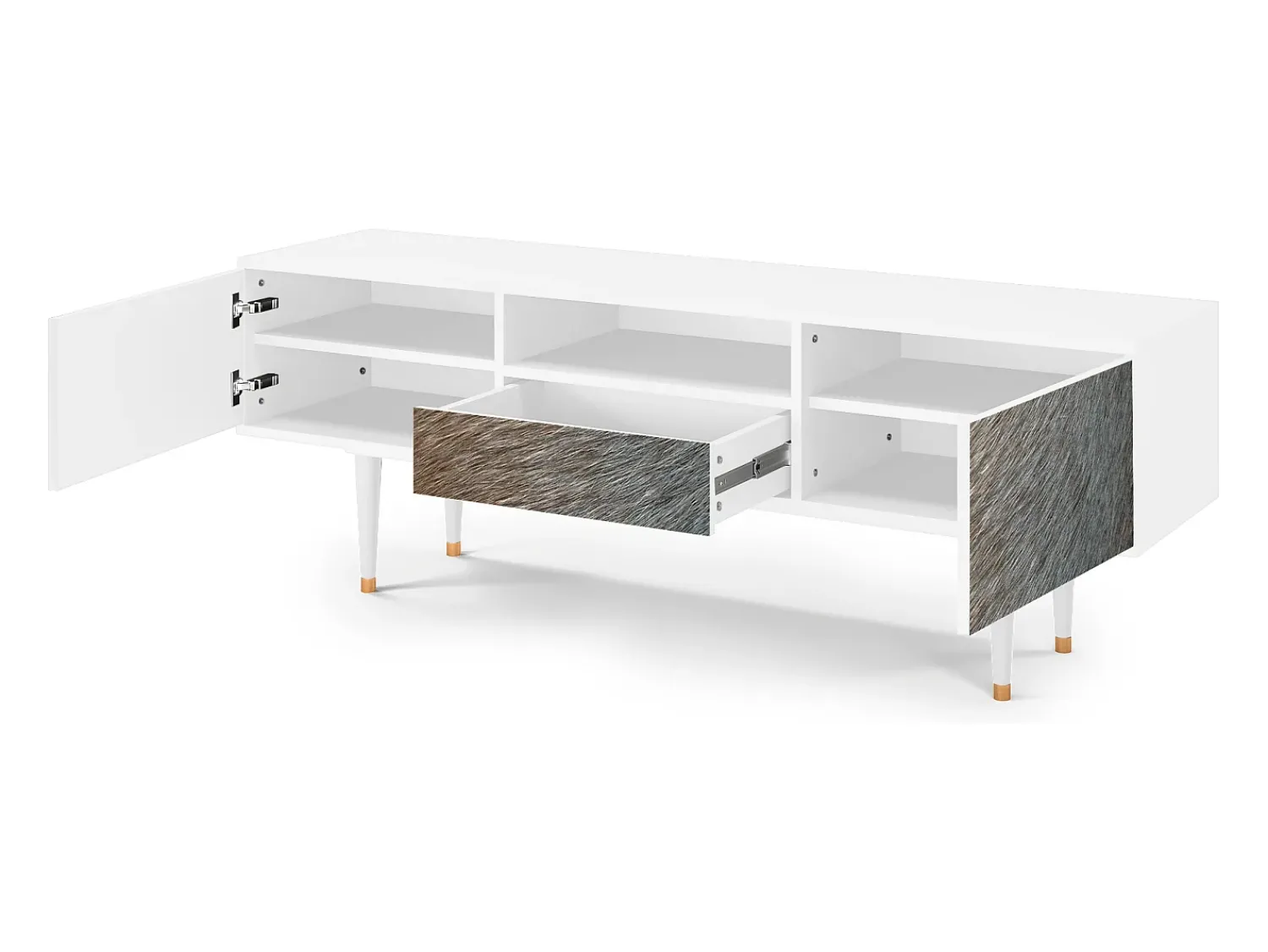 Mueble de TV - 170х59х41 cm - T6 - Peanut Hair, Branco^ Móvel De Tv
