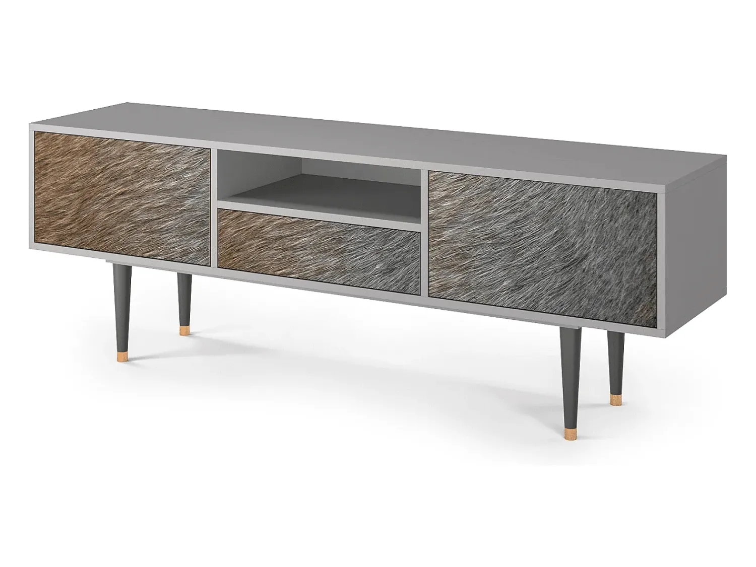 Mueble de TV - 170х59х41 cm - T6 - Peanut Hair, Cinza^ Móvel De Tv