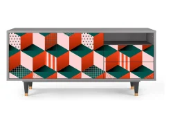 Móvel De Tv| Mueble de TV - 125х56х41 cm - T7 - Pepsi-Cola, Cinza Cinzento