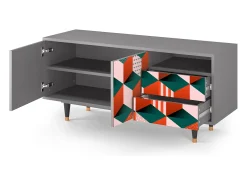 Móvel De Tv| Mueble de TV - 125х56х41 cm - T7 - Pepsi-Cola, Cinza Cinzento