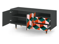 Móvel De Tv| Mueble de TV - 125х56х41 cm - T7 - Pepsi-Cola, Antracite Cinza antracite