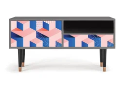 Móvel De Tv* Mueble de TV - 115х59х48 cm - T3 - Pinky Squares, Areia Bege