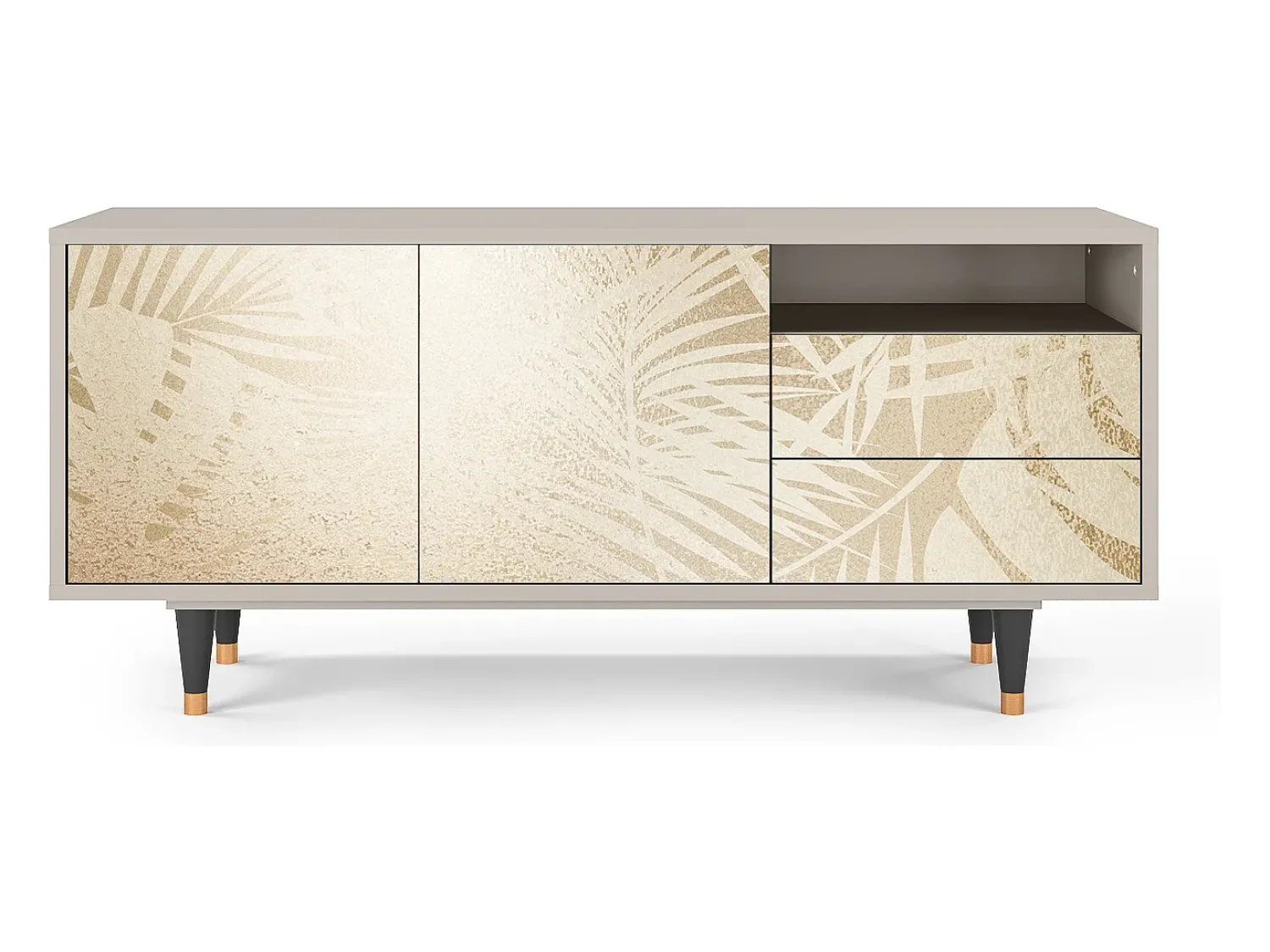 Móvel De Tv| Mueble de TV - 125х56х41 cm - T7 - Plant of the Dessert, Areia Bege