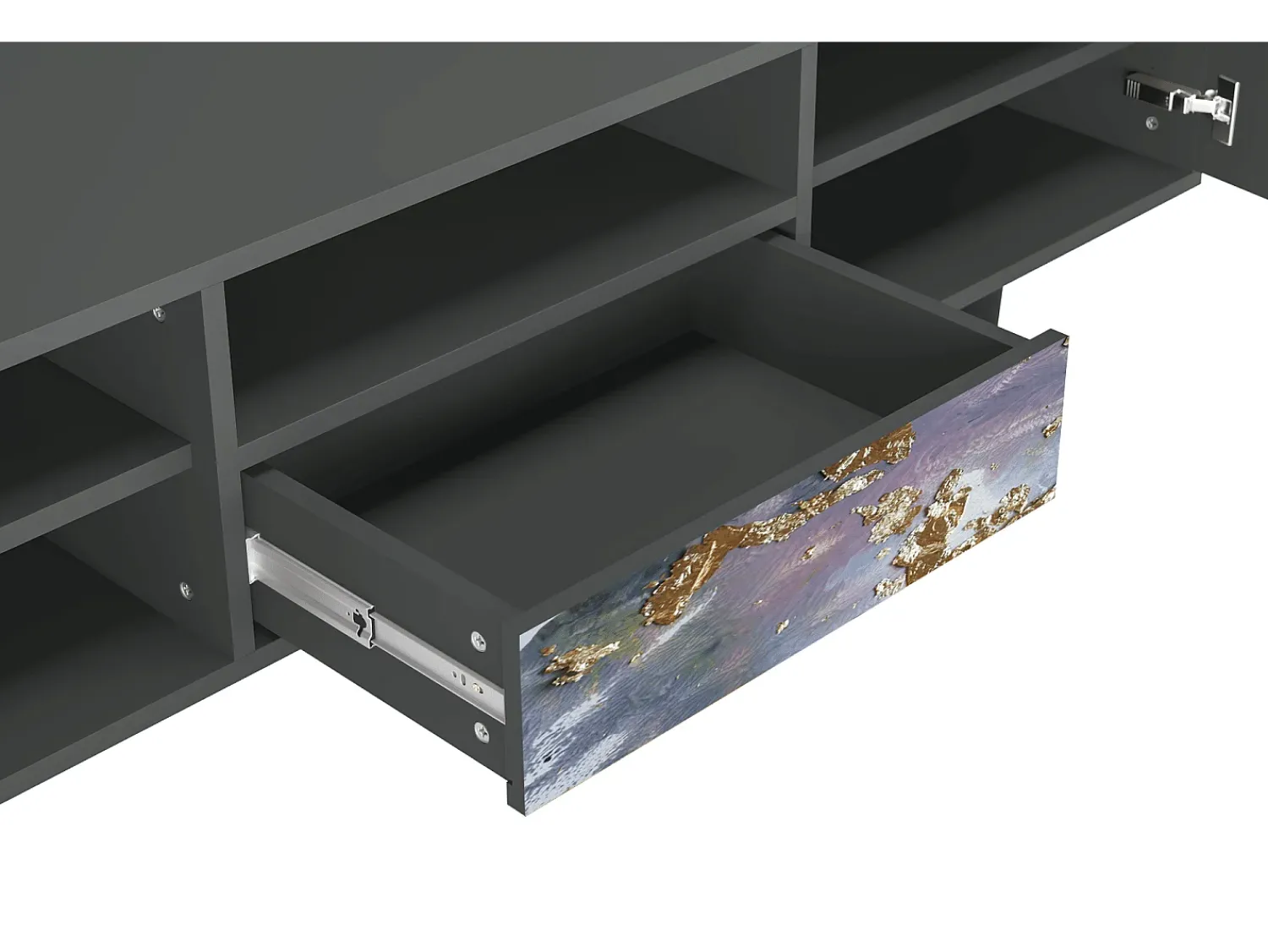 Móvel De Tv| Mueble de TV - 170х59х41 cm - T6 - Planet Earth, Antracite Cinza antracite