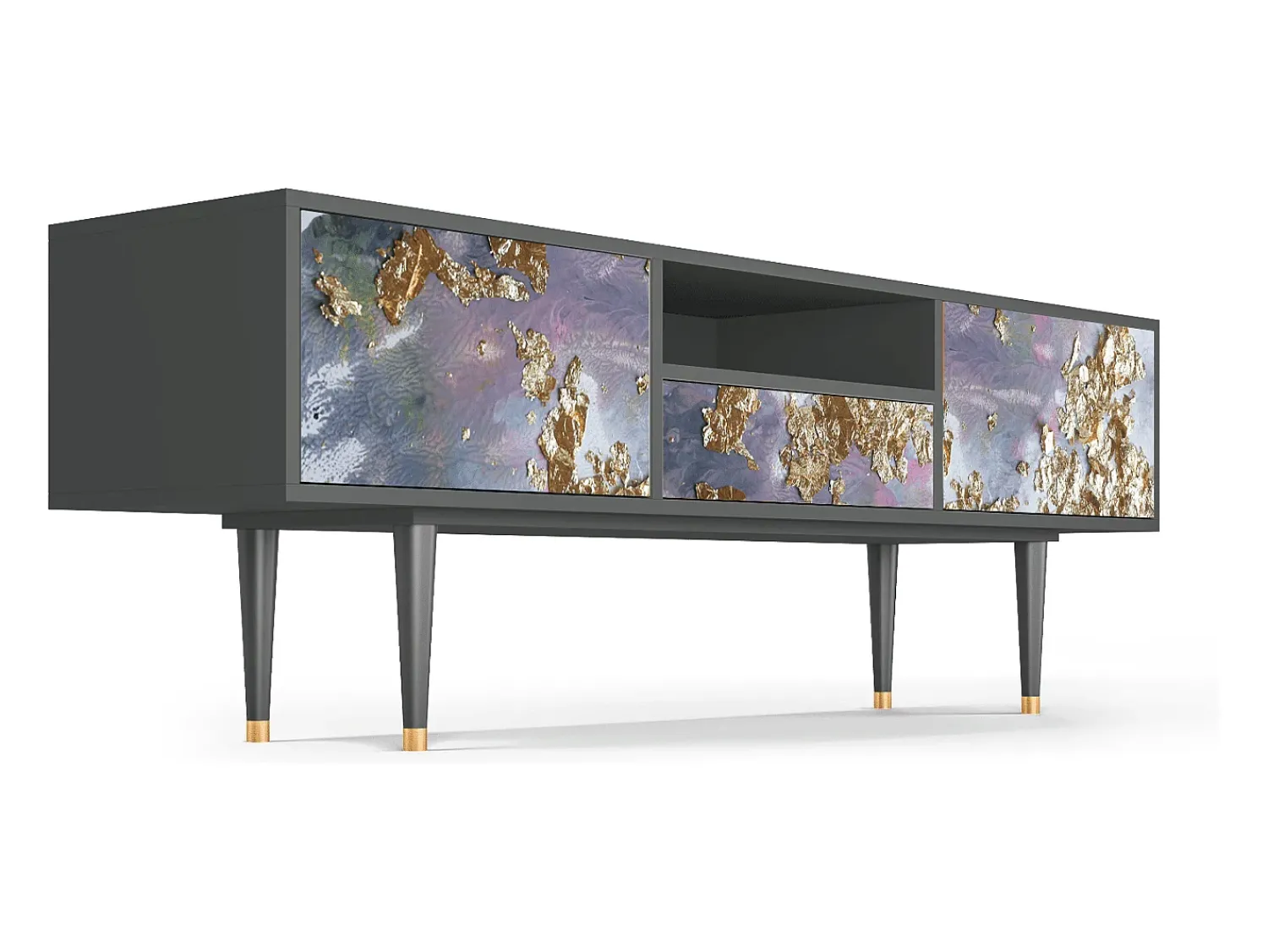 Móvel De Tv| Mueble de TV - 170х59х41 cm - T6 - Planet Earth, Antracite Cinza antracite