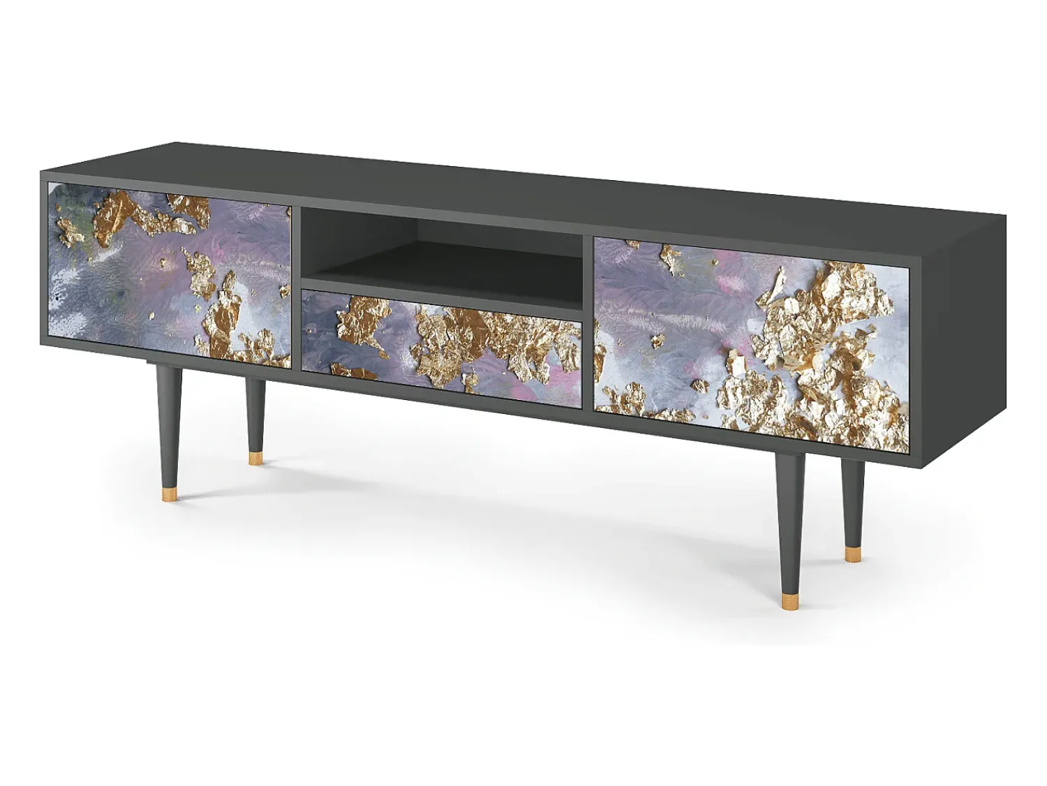 Móvel De Tv| Mueble de TV - 170х59х41 cm - T6 - Planet Earth, Antracite Cinza antracite