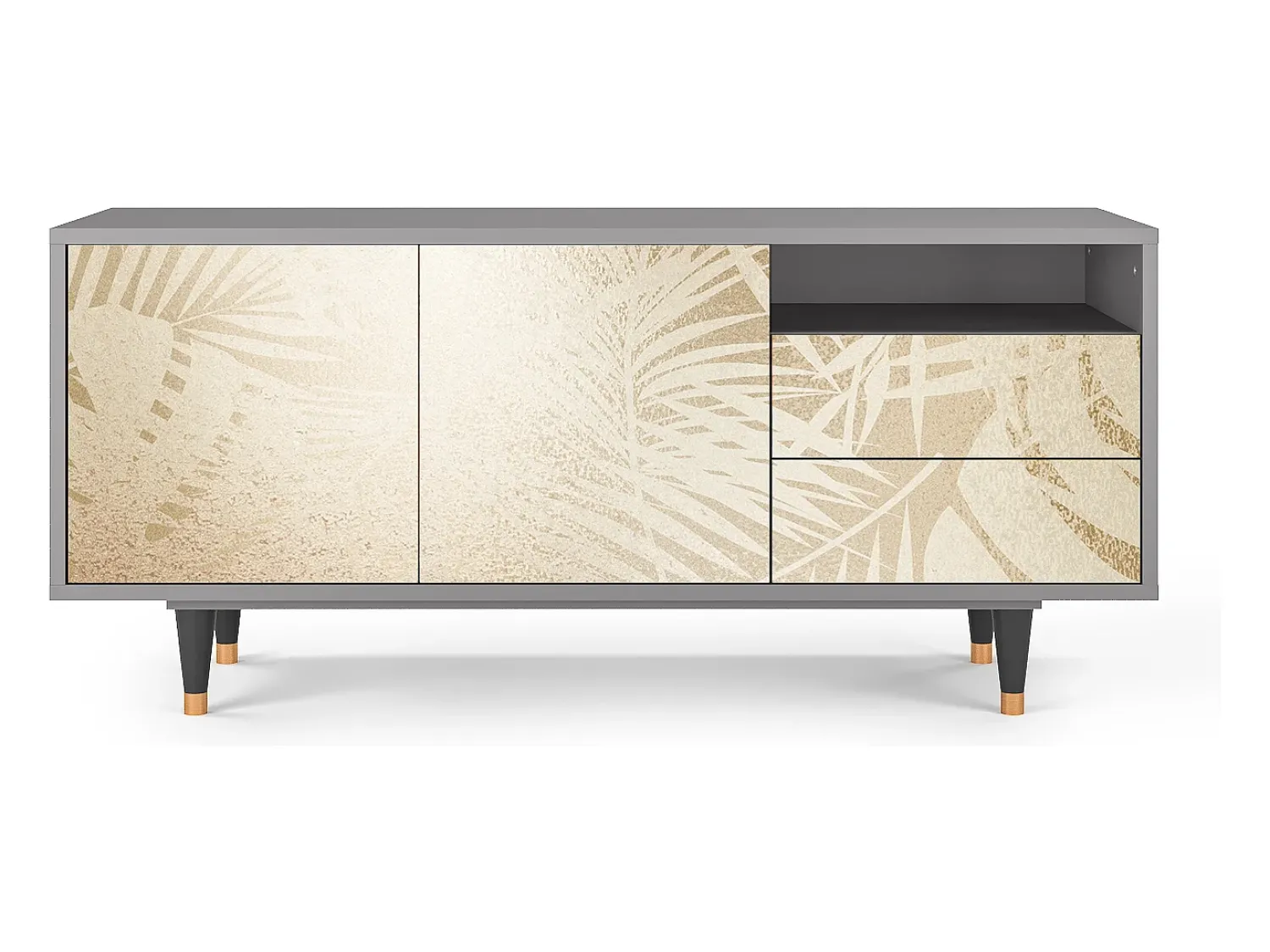 Hot Mueble de TV - 125х56х41 cm - T7 - Plant of the Dessert, Cinza Cinzento