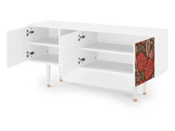 Móvel De Tv| Mueble de TV - 150х69х41 cm - T5 - Poppy Garden, Branco Bege