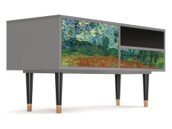 Móvel De Tv| Mueble de TV - 115х59х48 cm - T3 - Poppy field by van Gogh, Cinza Cinzento