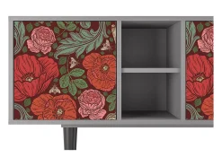 Móvel De Tv| Mueble de TV - 150х69х41 cm - T5 - Poppy Garden, Cinza Cinzento