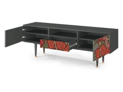 Móvel De Tv* Mueble de TV - 170х59х41 cm - T6 - Poppy Garden, Antracite Cinza antracite