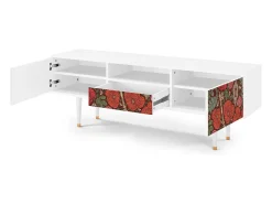 Mueble de TV - 170х59х41 cm - T6 - Poppy Garden, Branco^ Móvel De Tv