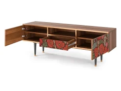 Móvel De Tv| Mueble de TV - 170х59х41 cm - T6 - Poppy Garden, Nogueira Castanho