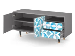 Móvel De Tv| Mueble de TV - 125х56х41 cm - T7 - Porto Mood, Cinza Cinzento