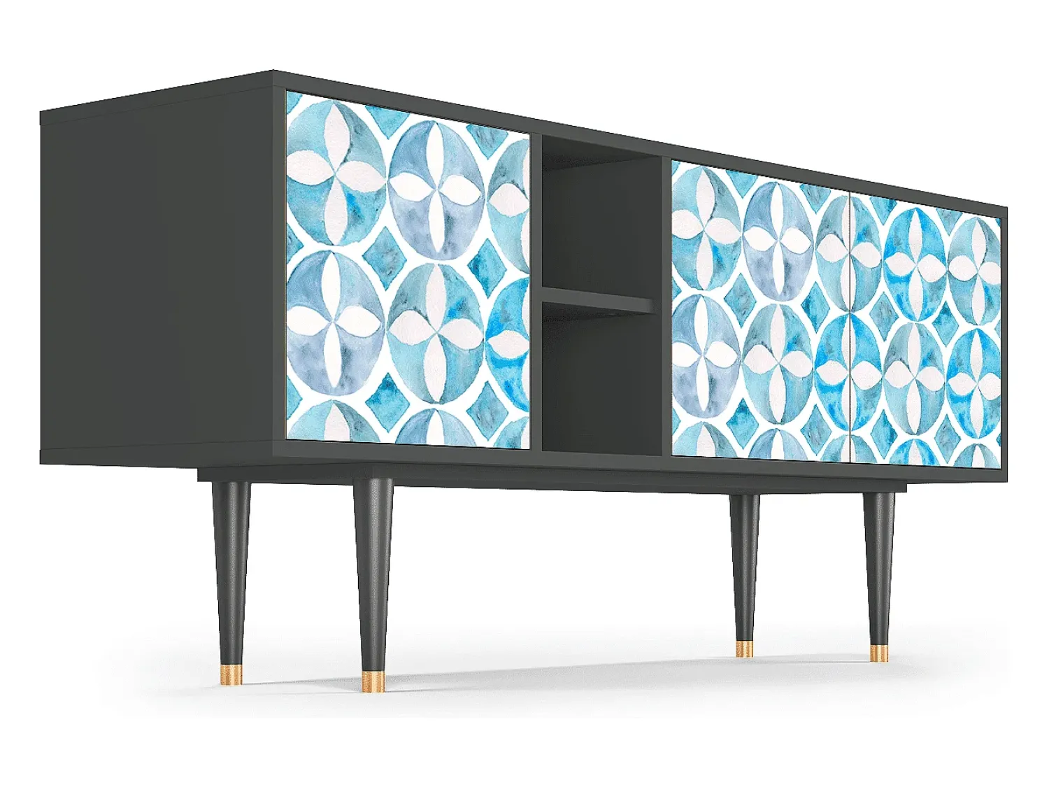 Móvel De Tv| Mueble de TV - 150х69х41 cm - T5 - Porto Mood, Antracite Cinza antracite