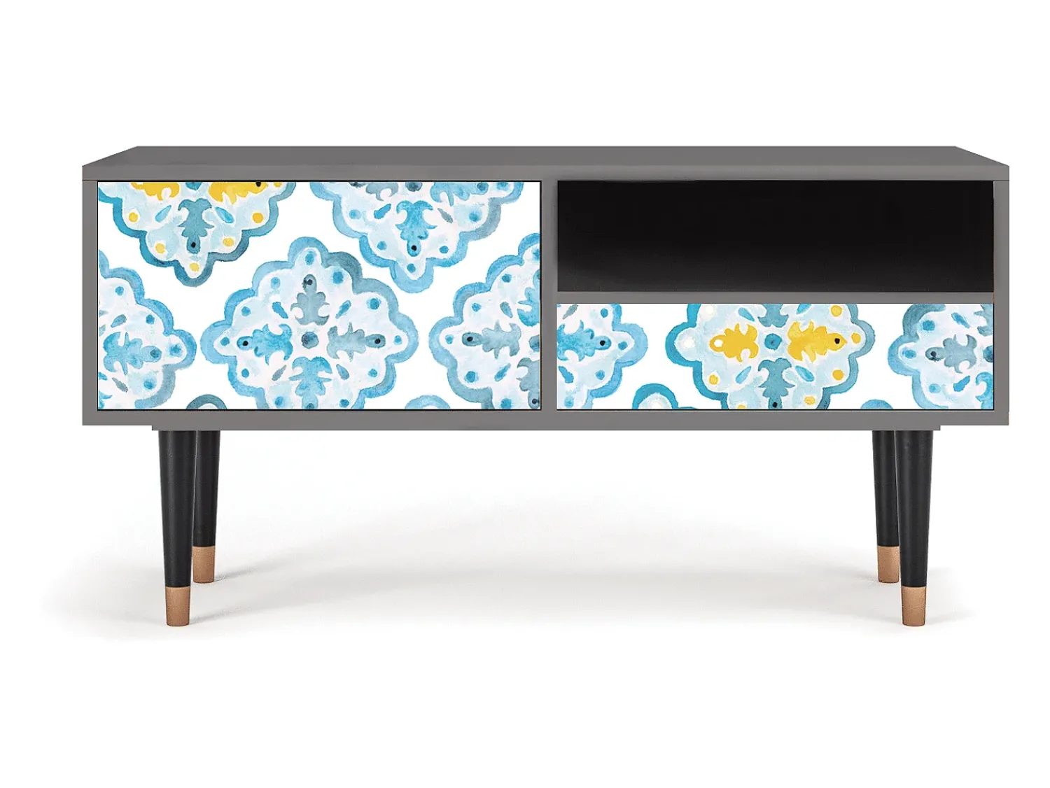Móvel De Tv* Mueble de TV - 115х59х48 cm - T3 - Portugese tiles, Cinza Cinzento