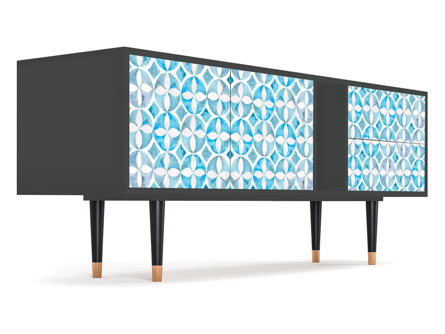 Móvel De Tv| Mueble de TV - 170х69х48 cm - T1 - Porto Mood, Antracite Cinza antracite