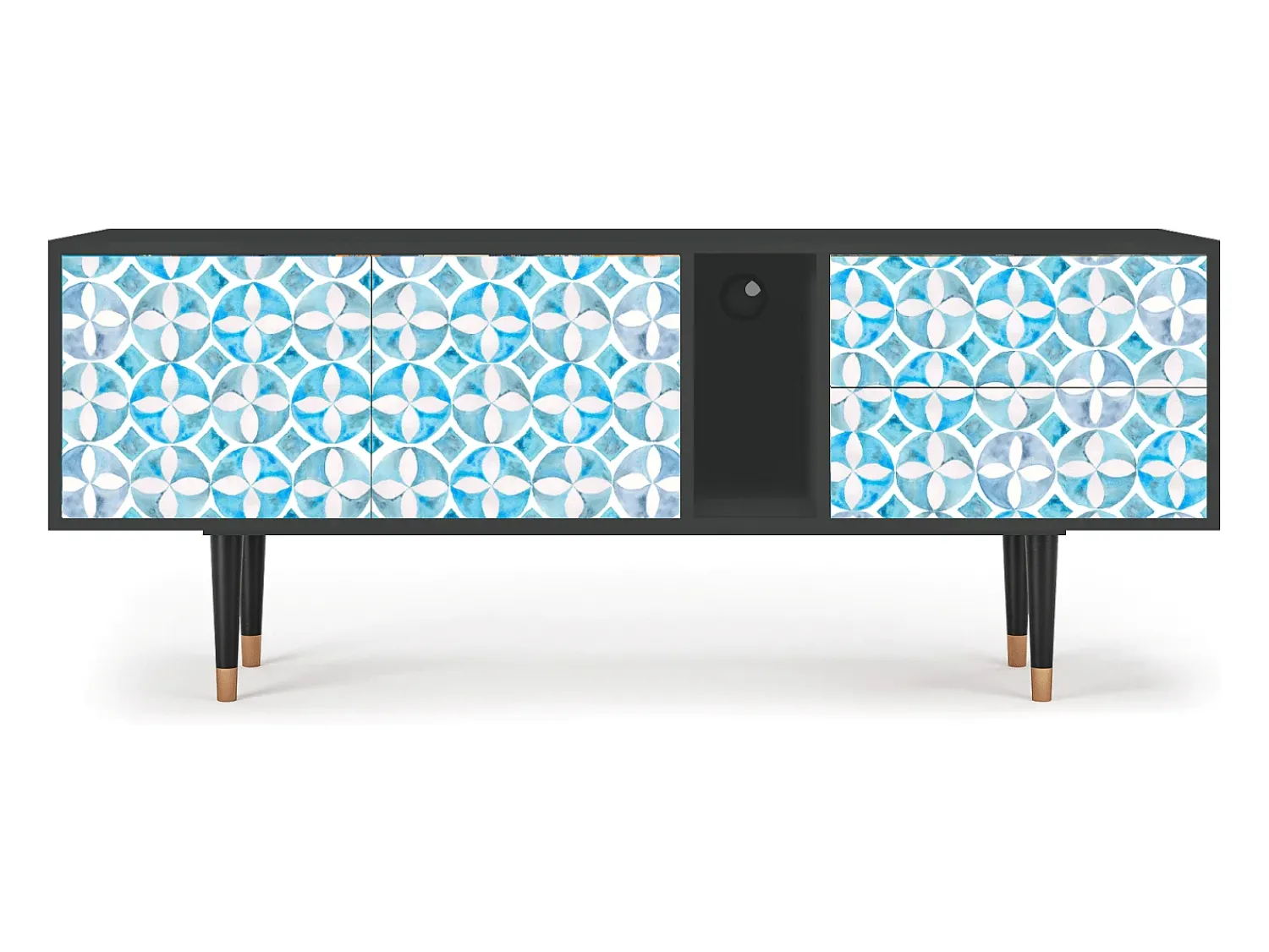 Móvel De Tv| Mueble de TV - 170х69х48 cm - T1 - Porto Mood, Antracite Cinza antracite