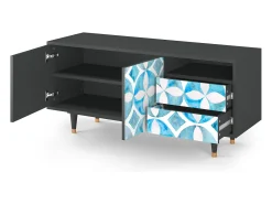 Móvel De Tv* Mueble de TV - 125х56х41 cm - T7 - Porto Mood, Antracite Cinza antracite