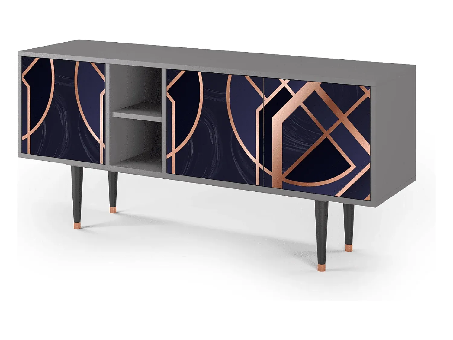 Móvel De Tv* Mueble de TV - 150х69х41 cm - T5 - Purple Temple, Cinza Cinzento